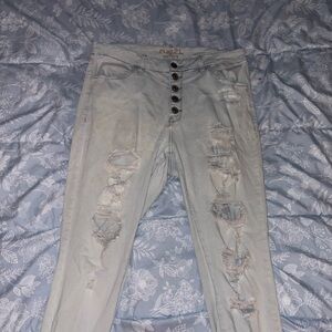 Rue21 Blue Skinny Distressed Jeans